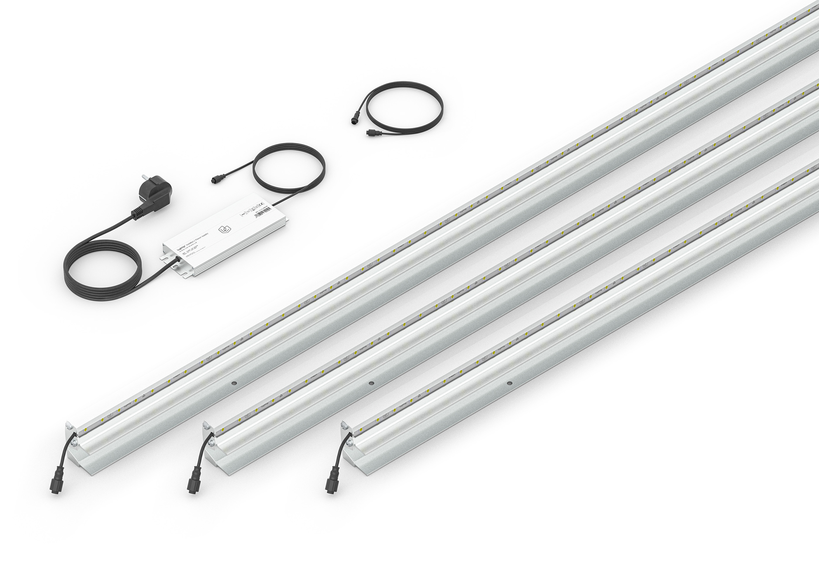 LED Prestige Leuchtleisten Starter-Set 3x 173,3 cm — silber für WPC/Alu